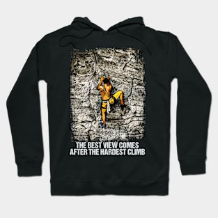 Rock Climbing Reaching for the Mountain Summit Hoodie